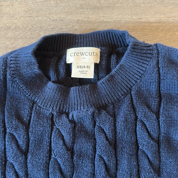 Crewcuts 100% Cotton Navy Cable Knit Sweater, XS (4-5) - Picture 3 of 7